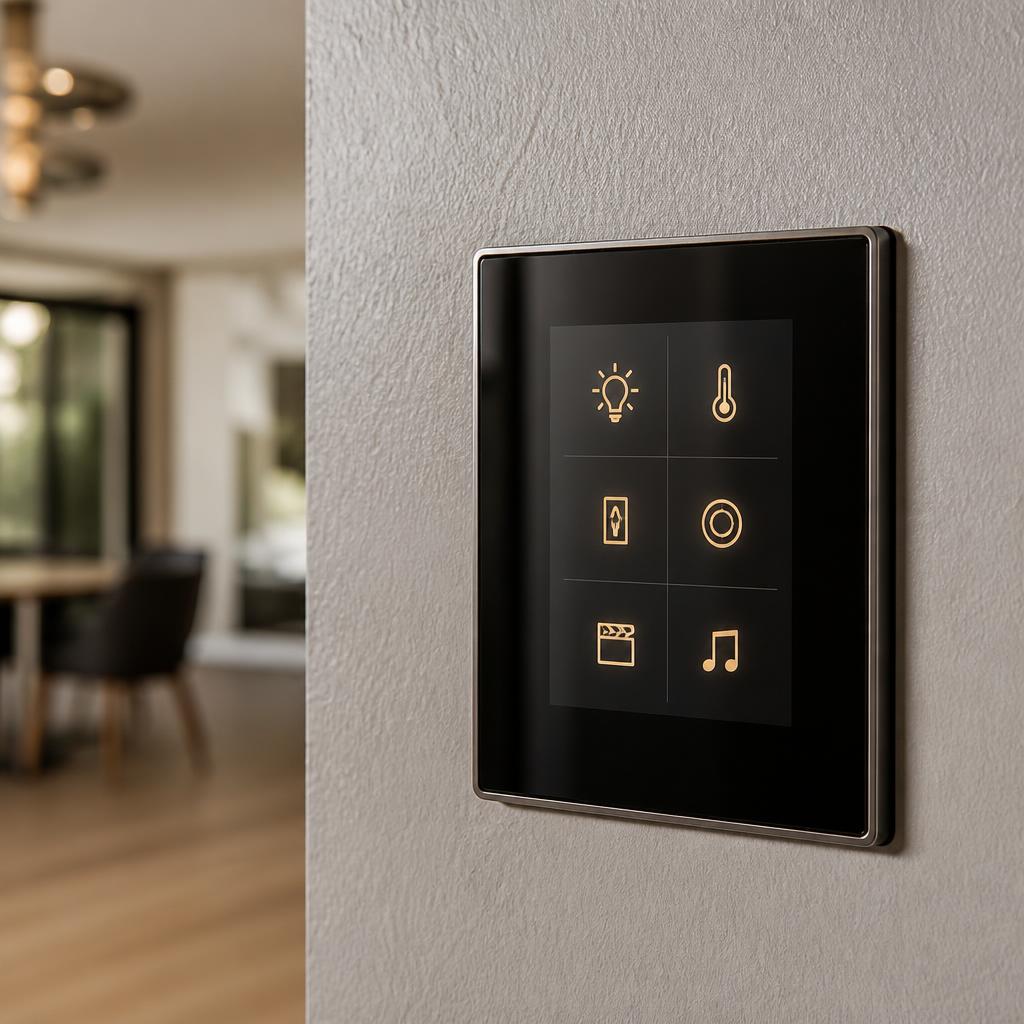 Painel de controle inteligente embutido na parede